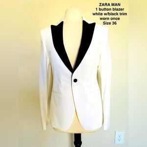 Zara Man, size 36, white with black trim